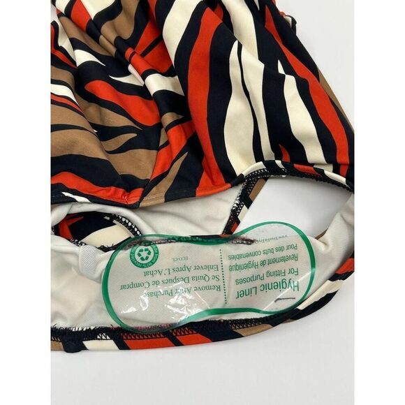 NWT Michael Kors Chic Swimwear Zebra Print One-Shoulder Women's Swimsuit Size 8 - Picture 10 of 10